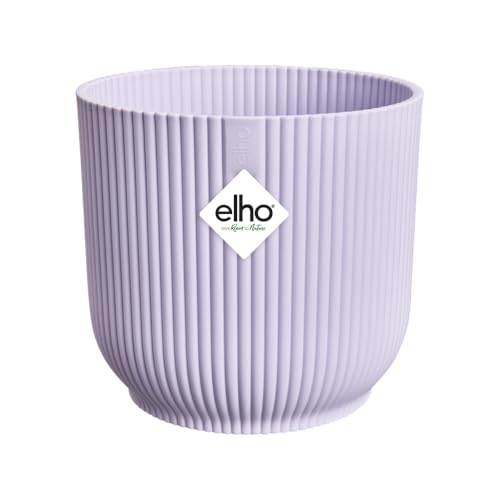 elho Vibes Fold Rund 18 Pflanzentopf - Blumentopf für Innen - 100% recyceltes Plastik - Ø 18.4 x H 16.8 cm - Lila/Zartes Lila