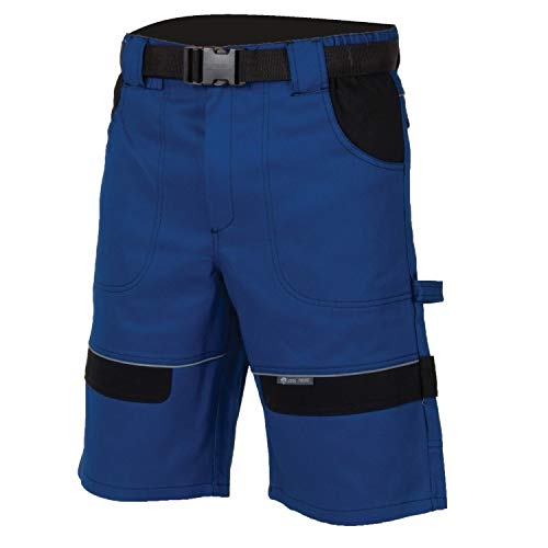 3Kamido Shorts pour Hommes, 100% Coton, Pantalon Court de Travail, Short de Travail Professionnel - très résistant, Pantalon de Travail Pantalon de Jardin, Short de Jardin (60, Bleu-Noir)