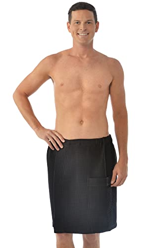 Leisureland Men's Sauna Waffle Wrap, Perfect as Gym, Spa, Bath, and Shower Towel Wrap