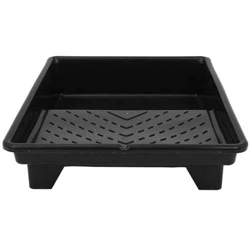 HONITANO Bandeja de Pintura de Plástico Negro, Bandeja para Rodillo Compartimentos Profundos, Resistente a Disolventes y Reutilizable para Pintar Paredes y Muebles, Soporte Versátil