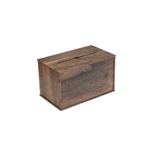 Image of Cregugua Medium Card Box 12 inchx 7 inchx 7 inch Rustic Wooden Card box Gifts Card Box for Wedding Birthday Baby Shower Graduation Party