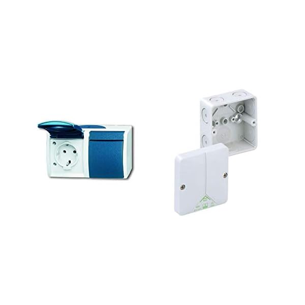 Busch-Jaeger 20/2 EW-53 Ocean IP44 AP Schuko-Steckdose 2-fach waagerecht