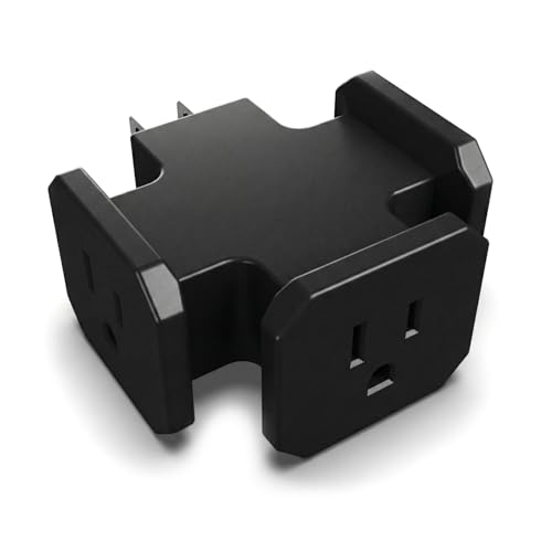 STANLEY 3 Outlet Triangle Tap Grounded 3 Prong Wall Plug Adapter 125V Power Splitter and Plug...