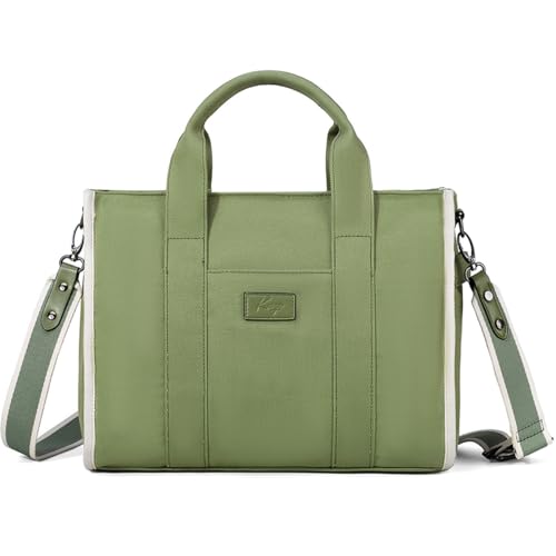 Kasgo Tote Bolso Mujer Lona Bandolera Impermeable Grande para Ordenador Portátil 15.6 Pulgadas - Bolsa de Mano y Hombro para Viaje Oficina Trabajo