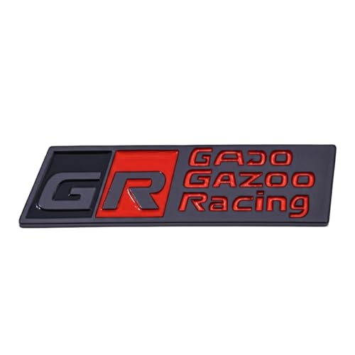 Image of KMH Premium GR GADO GAZOO Racing Car Logo Sticker Compatible for Toyota | Racing Sport Cars Brand Emblem Badge Logo Sticker Decals for Car Accessories (Black with Red) Medium Pack of 1
