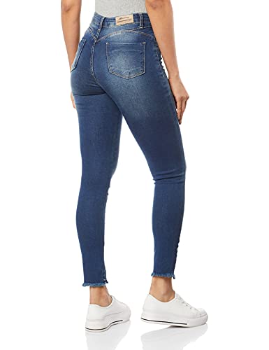 Calça jeans push up, Feminino, Azul, 40
