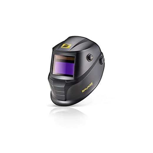 ESAB 0700000490 SAVAGE A40 Black Auto-Darkening Welding Helmet, External Shade Adjustment, Four Arc Sensor Auto Darkening, 3.93" x 1.96" True Color Viewing Lens, Sensitivity/Delay Control