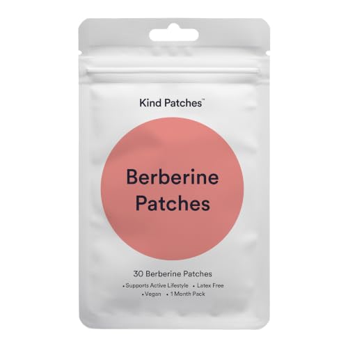Kind Patches Berberine Patches with L Glutamine Chromium Pomegranate and Cinnamon - Vegan Latex Free - 30 Count