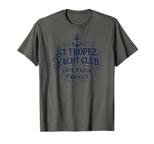 Vintage St. Tropez Yacht Club Navy Print T-Shirt