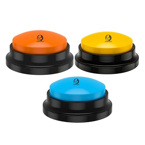 Image of Foodie Puppies Voice Recording Button for Dogs (Set of 3) (Colour May Vary) | Dog Buttons for Communication Pet Training Buzzer Dog Toy, 30 Second Record & Playback, Funny Gift for Study Office Home