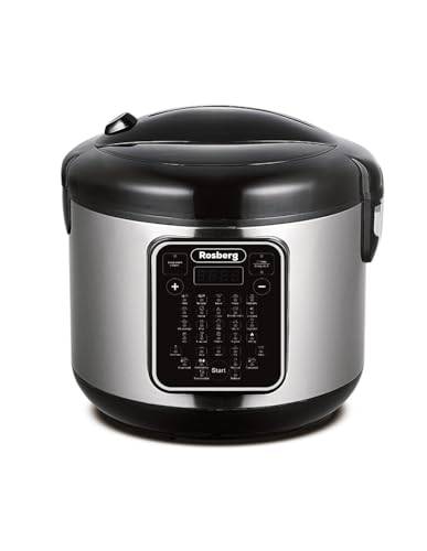 Rosberg Multikocher mit 31 Programmen, 780W, 5L, Antihaftbeschichtung, Edelstahl, Verzögerter Start & Warmhaltefunktion