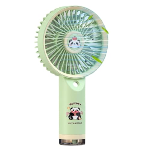 Image of DEOXY Panda Portable Fan, Powerful Hand Fan with Spray Mist Air Cute Design 3 Speed Personal Small Desk Fan, Lightweight Rechargeable USB Handheld Fan for Girls, Women, Men, Kids(RPF-6165)