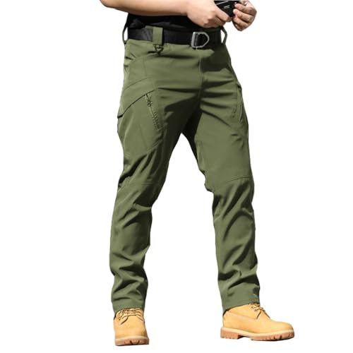 THWEI Mens Tactical Cargo Pants Water Resistant Hiking Outdoor Work Pants Multi Pockets with No Belt