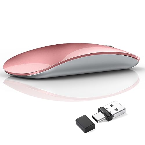 Ratones Inalambricos para Portatil Rosa Marca Uiosmuph