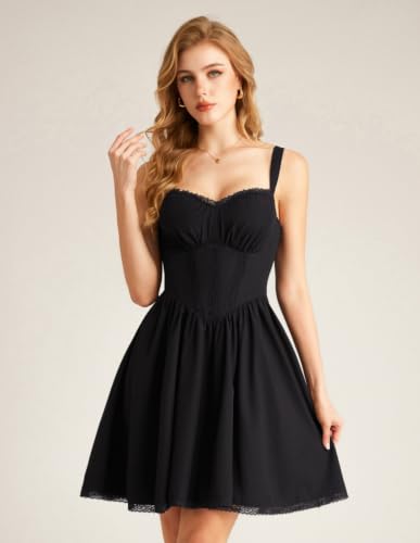 Scarlet Darkness Lace Corset Mini Dress with Pocket Women Teens Grad Outfit - image 2