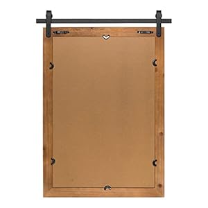 Clavie Farmhouse Wall Mirror Rustic Horizontal Wood Framed Bathroom Mirror, Barn Door Style Decorative Mirrors, 22"x30" Brown Clavie Farmhouse Wall Mirror Rustic Horizontal Wood Framed Bathroom Mirror Barn Door Style Decorative Mirrors 22×30 Brown