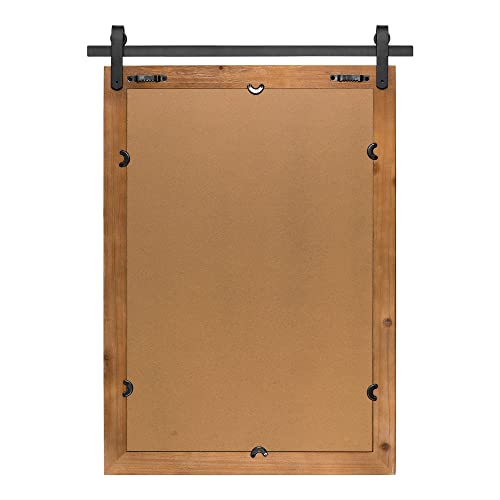 Clavie-Farmhouse-Wall-Mirror-Rustic-Horizontal-Wood-Framed-Bathroom-Mirror-Barn-Door-Style-Decorative-Mirrors-22×30-Brown Clavie Farmhouse Wall Mirror Rustic Horizontal Wood Framed Bathroom Mirror Barn Door Style Decorative Mirrors 22×30 Brown