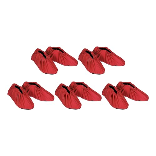 Couvre-chaussures pour la maison PATIKIL en coton rouge, patins lavables pour invités et labo