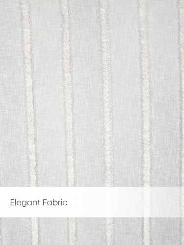 Image of haus & kinder Decorative Sheer Door Curtain 7 Feet Pack of 1 |Aesthetic Decor Long Curtain Feather Fringe Off-White 120 x 213 cm