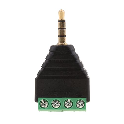 Image of 3.5mm 4 Pole Stereo TRRS Audio Vedio Male to 4 Screw Terminal Female Headphone Balum Converter Adapter