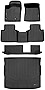 SMARTLINER Custom Fit Floor Mats 3 Rows and Cargo Liner Behind 2nd Row Set Black Compatible with 2022-2023 Mitsubishi Outlander