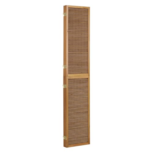 Homestyle4u Paravent Raumteiler in XL Größe, Bambus 4-teilig, Faltbar, 2m Höhe, Holz Braun, Sichtschutz Trennwand für Wohnzimmer