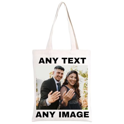 JPHCHSC Bolsa de Tela Personalizada, Bolsa Tela Personalizable Con Foto, Tote Bags Personalizadas Mujer, Tote Bag Personalizar, Regalos Personalizados