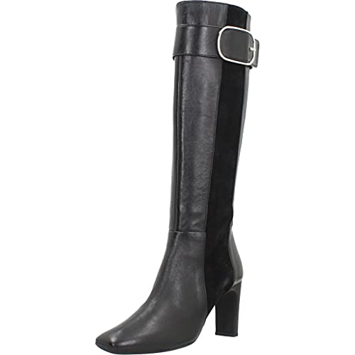 Bota alta piel negra mujer Bota señora piel Bota clasica