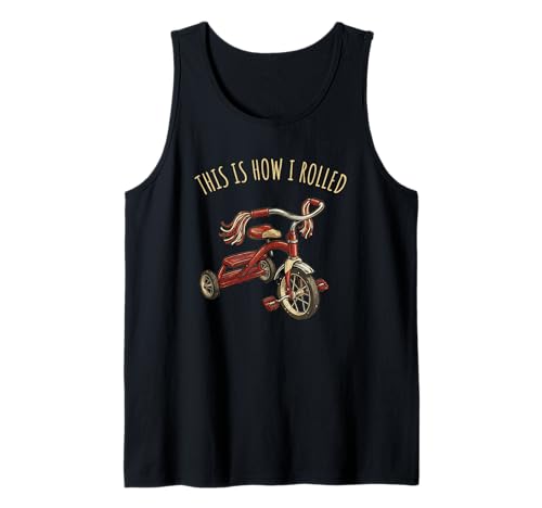 Nacido en los años 70 Triciclo Retro Infancia Juguete Nostalgia Camiseta sin Mangas