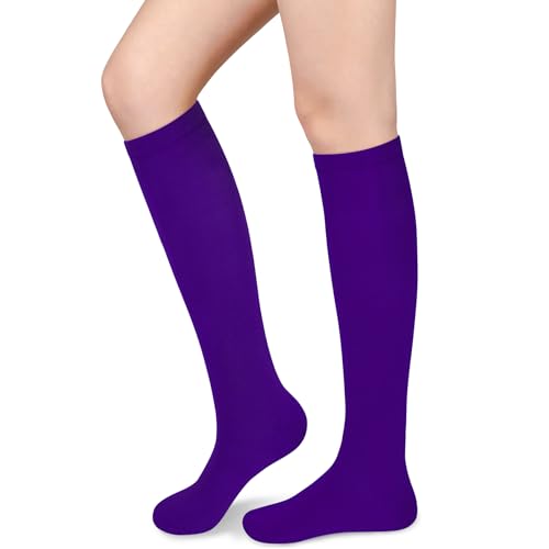 Olreco Purple Knee High Socks Women Long Purple Socks Knee High Knee Sock for Women High Sock for Womens Halloween Accessories