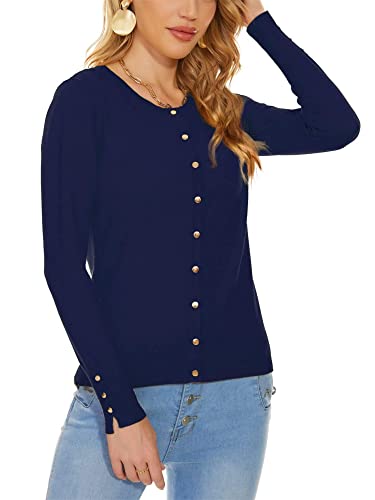 Image of Spicy Sandia Womens Cardigan Sweaters Lightweight Button Up Crewneck Dressy Casual Trendy Spring Sweater Jackets