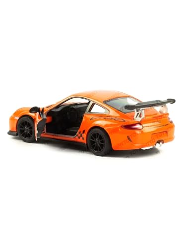 Image of 1:36 Porschee GT3 RS 2010 Alloy Sports Car Model - Diecast Metal Pull Back Toy with Openable Doors, Inertia Action, Collectible Car for Kids & Adults-Orange