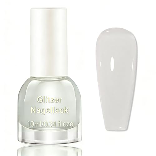 Transparenter Top Coat Nagellack - Schnell trocknender & langanhaltender Nagellack auf Wasserbasis - Klarer Überlack für DIY Nageldesign, kein UV-Lampe, Glänzender Nail Polish (CLEAR TOP COAT)