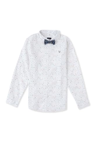 Image of Allen Solly Boys' All-Over Print Shirt | Bow Tie Detail | Regular Fit | Wedding & Festive