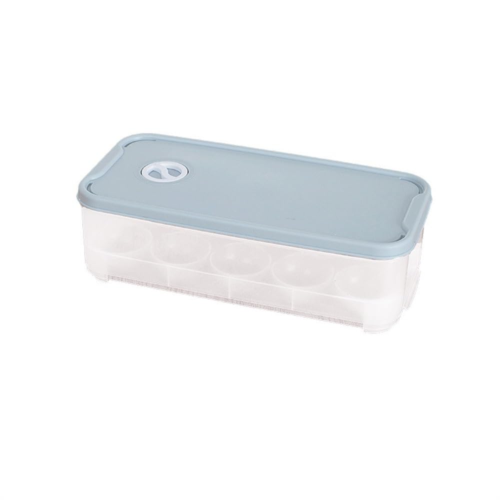 Eierkartons Küchen-Eierregal mit Deckel, Lebensmittel-Gefrierbox, Kühlschrank-Aufbewahrungsboxen (Color : Blue, Size : 24.5x12x7cm)