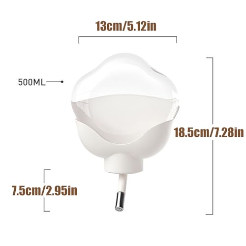 Botella de agua para hámster de 500 ml transparente y antigoteo 6