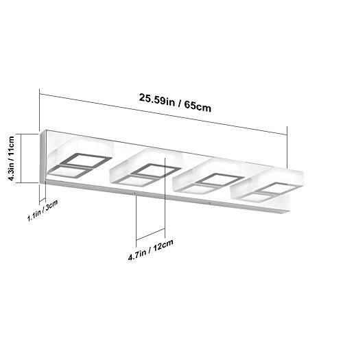 Image of Ralbay LED Modern Vanity Light Bathroom Vanity Lights Over Mirror Acrylic Bathroom Wall Light Fixtures Cool White 6000K