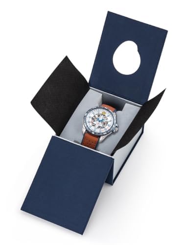 Montre Aviateur Patrouille de France - Athos 8 - Automatique Squelette - Cuir Marron et Bleu