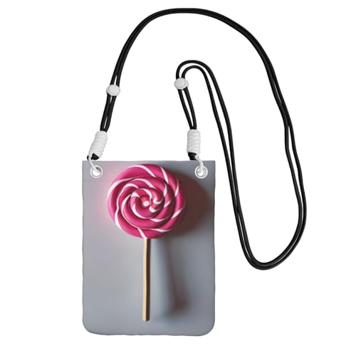 HUIopq Lollipop Print   Bolso cruzado para teléfono para mujer y hombre, para viajes, correr, senderismo, compras, uso diario, Black, Talla única