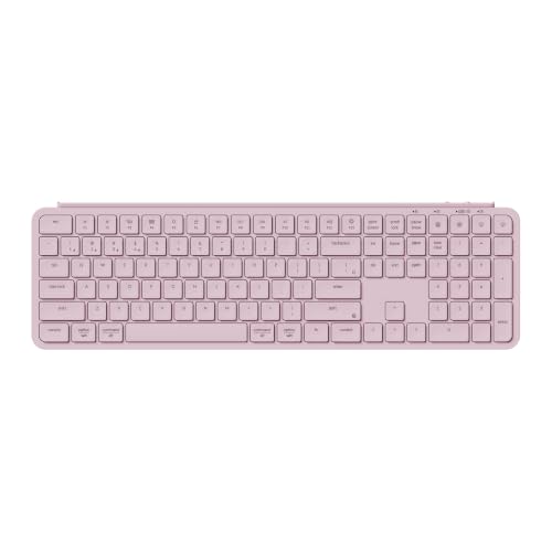 Image of Keychron B6 Pro Ultra-Thin Wireless Keyboard, Full-Size QMK with Numeric Keypad Quiet Typing, 2.4 GHz /Bluetooth 5.2 /Wired Connection Long Battery Life, Compatible with Mac Windows Linux - Blossom Pink