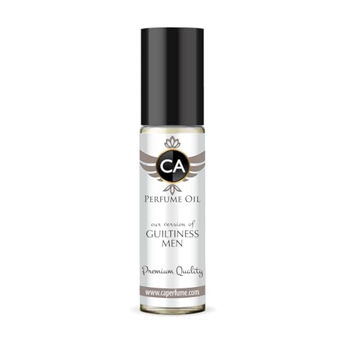 CA Perfume Impression of Guiltiness Men Fragrance Oil Amber Woody Scent Long Lasting Cologne for Men Travel Size TSA Ready Mini Parfum Body Oil Roll-on 0.33 Fl Oz 10ml