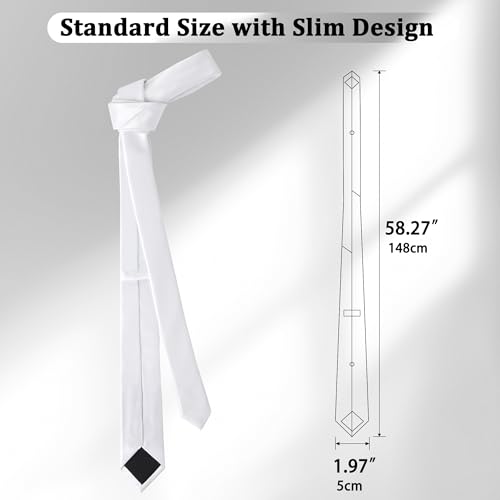 Image of Landisun Black Tie Men Women Solid Skinny Ties Slim Ties Satin Tie