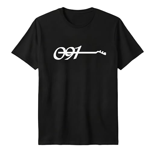 Camiseta 091 Logo Negra Hombre 100% Algodón Rock Español (FR/ES, Letras, M, Regular, Regular)