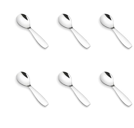 Image of Stainless Steel 12 Pieces Stainless Steel Small Spoons for Container /Spice Jars | Masala Spoons | Small Spoon for Spices | Spoon Set |