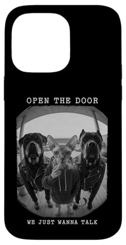 Open The Door We Just Wanna Talk Spynx Cat Pets�̂̂����� �X�}�z�P�[�X iPhone 14 Pro Max �p