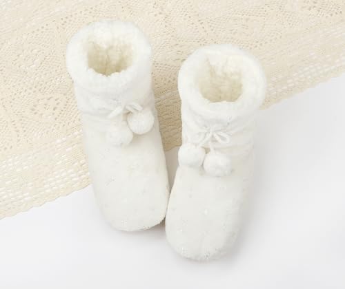 Image of Keyela Womens Non-Slip Sole Slipper Socks, Fluffy Winter House Booties