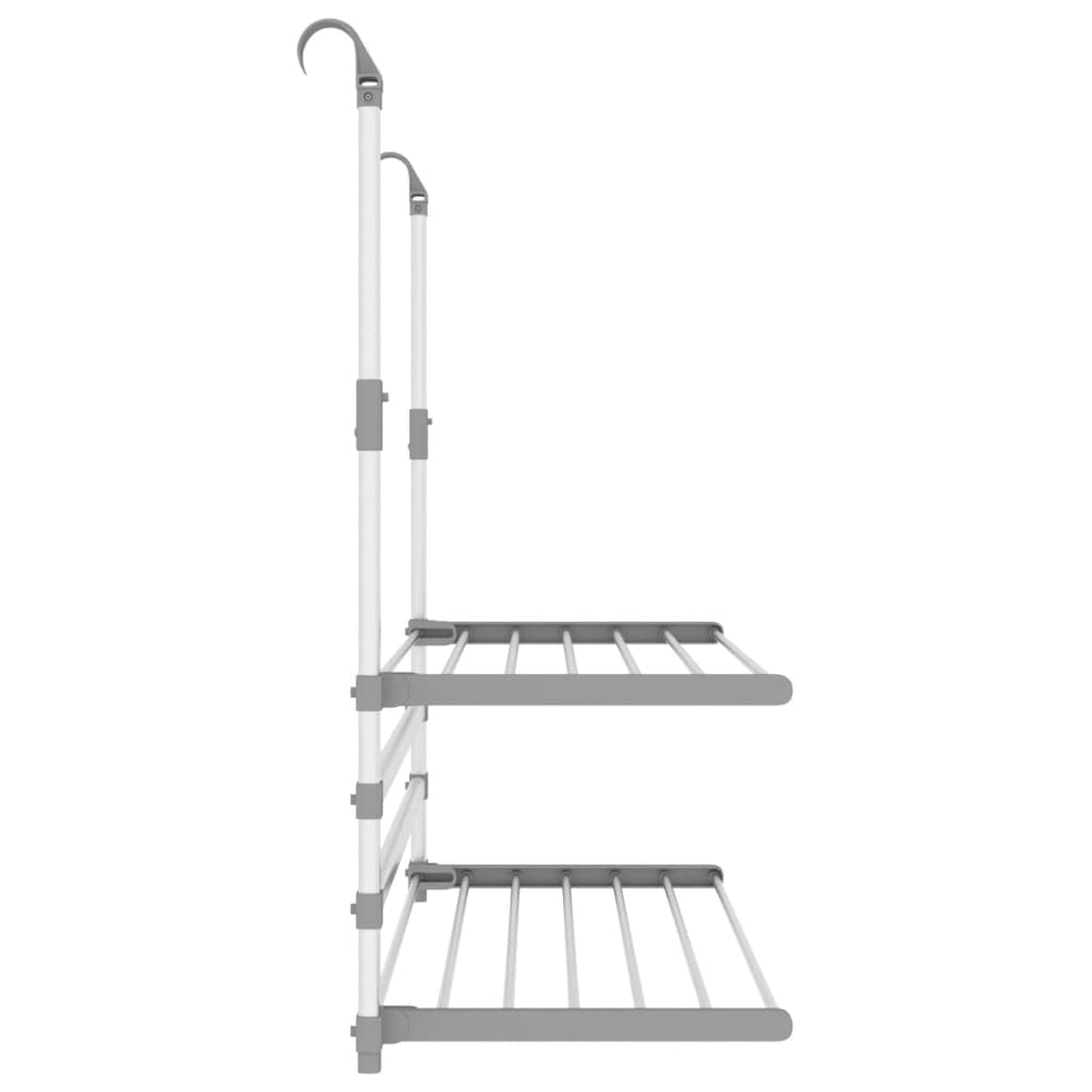 Aluminium Wäschetrockner 89x25x60-95 cm, einziehbarer Wäscheständer für Balkon, klappbarer Wäschetrockner mit Türhaken, platzsparendes Design für Waschküche und Badezimmer