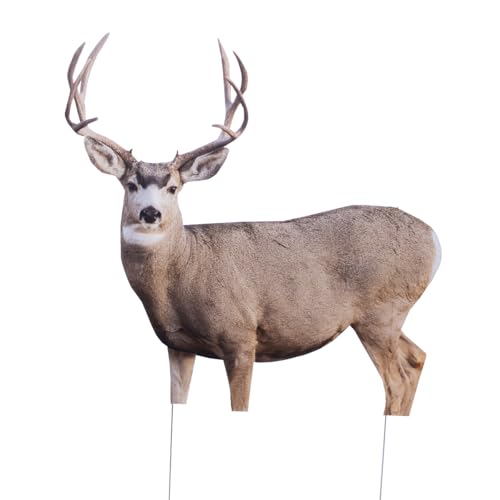 Anderson's Lifelike Mule Deer Flat Silhouette Decoy, Realistic Elk Hunting Decoy, Lightweight Weatherproof Design, Motion-Activated for Rut Season, Scouting, Land Management & Education