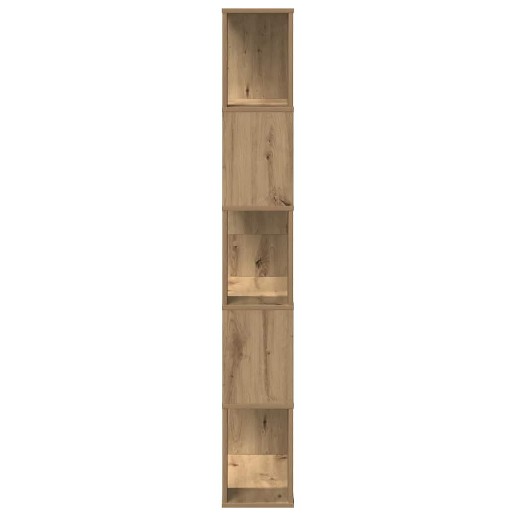 Regał na książki, 5 półek, dąb Artisan, 80,5 x 23,5 x 162,5 cm, z materiału drewnopochodnego, regał stojący z miejscem do przechowywania i półką jako ścianka działowa do salonu, biura, pokoju