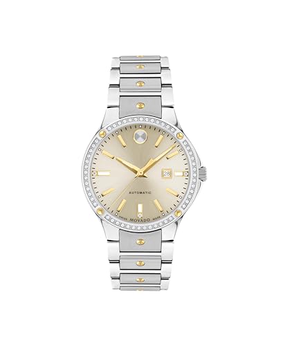 Movado S.E. Automatic Women's Sport Watch - Swiss Automatic Movement, Stainless Steel Link Bracelet - 10 ATM Water Resistance - Luxury Fashion Timepiece for Her - 33mm